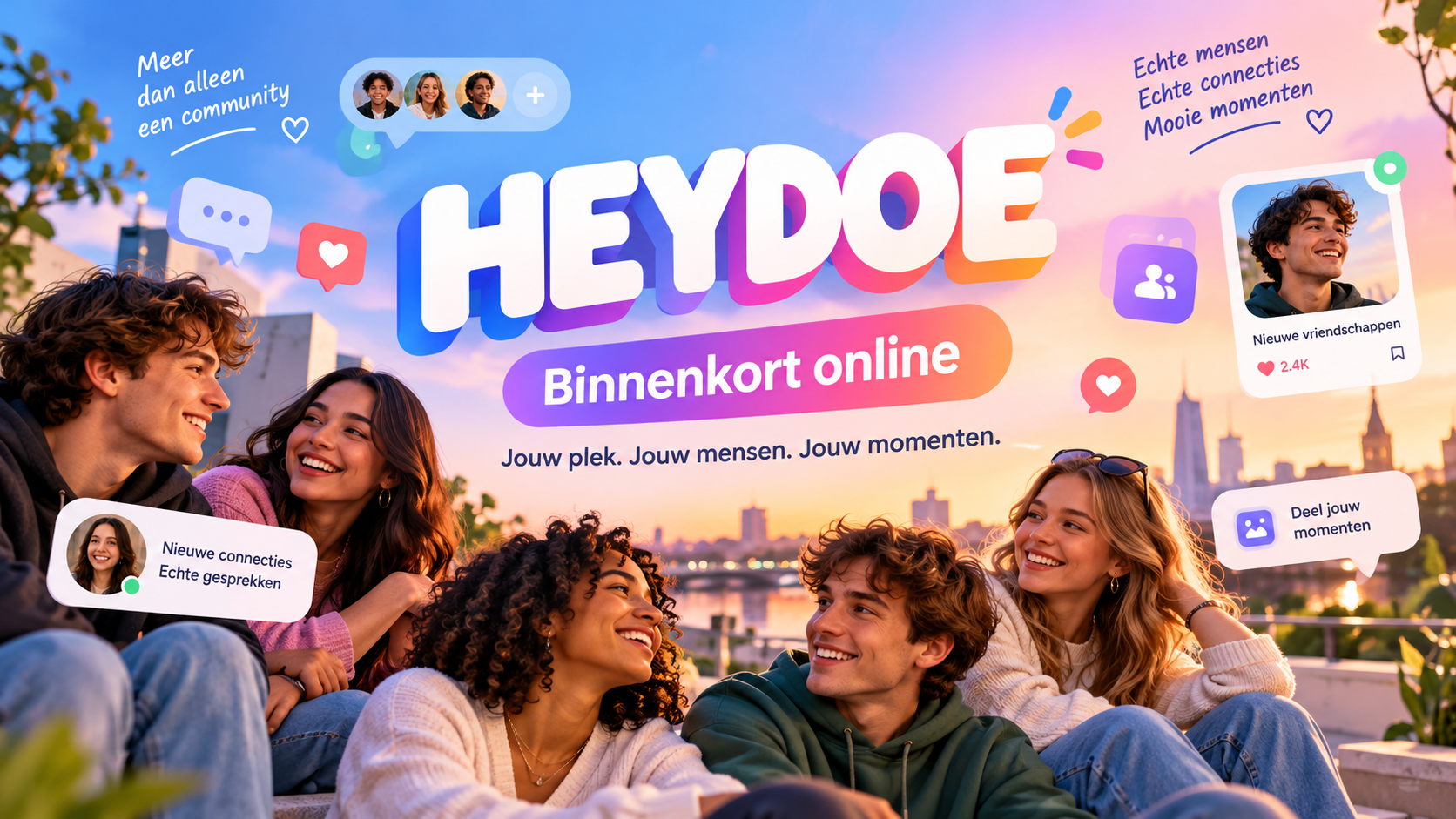 HEYDOE – Binnenkort online. Jouw plek. Jouw mensen. Jouw momenten.